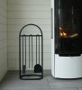 Combo set fireplace tools + log holder