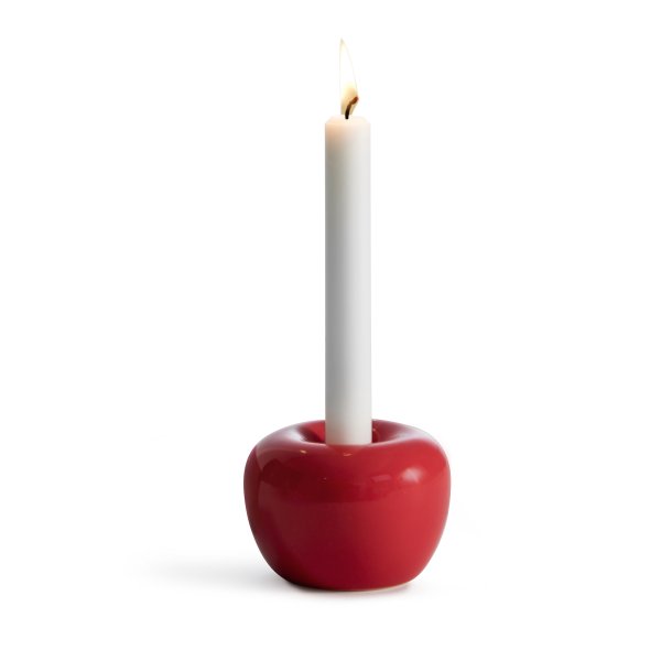 Candleholder in a soft shape like a modern apple