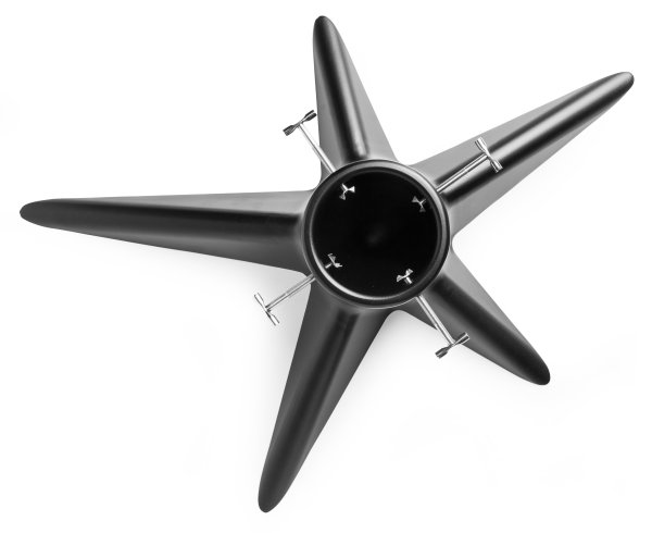 Christmas tree holder in recycled aluminum