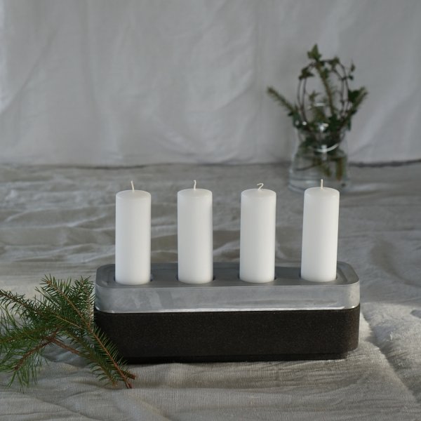 4-pack advent candles in white