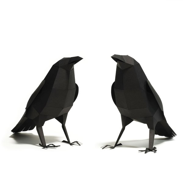  Rabe Pappvogel zum selber falten
