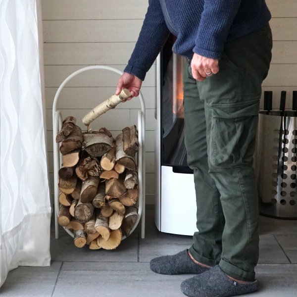 Combo set fireplace tools + log holder