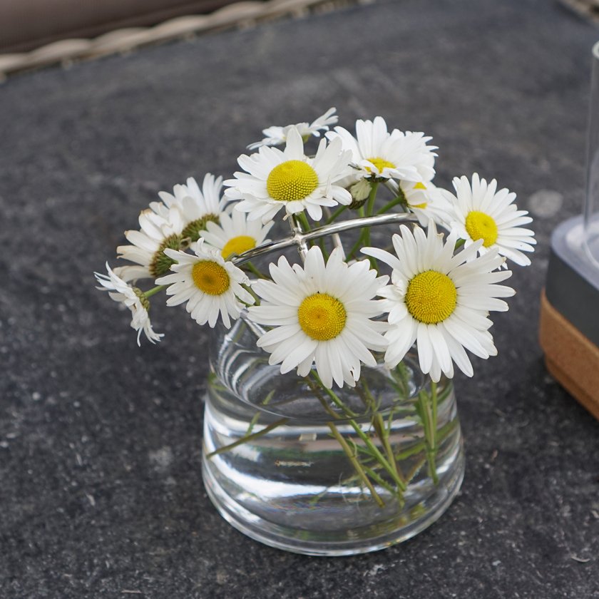 Sphere vase with midsummer flowers